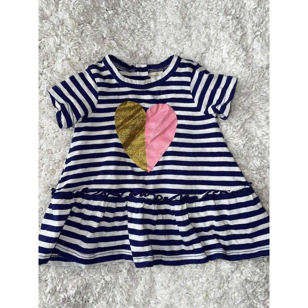 Tucker & Tate girls sz. 6 mo. Blue striped heart dress. Adorable